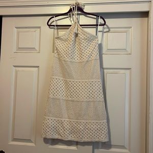 Crochet lined halter dress